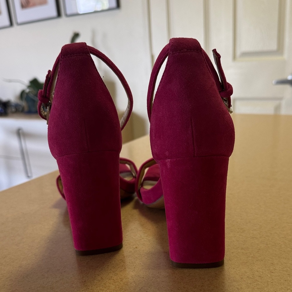 Naturalizer Women's Fuchsia Suede Block Heels 8.5 - Picture 4 of 5